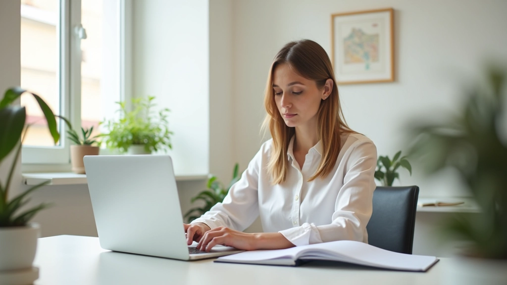 Espaço de trabalho moderno e produtivo com planeamento e organização