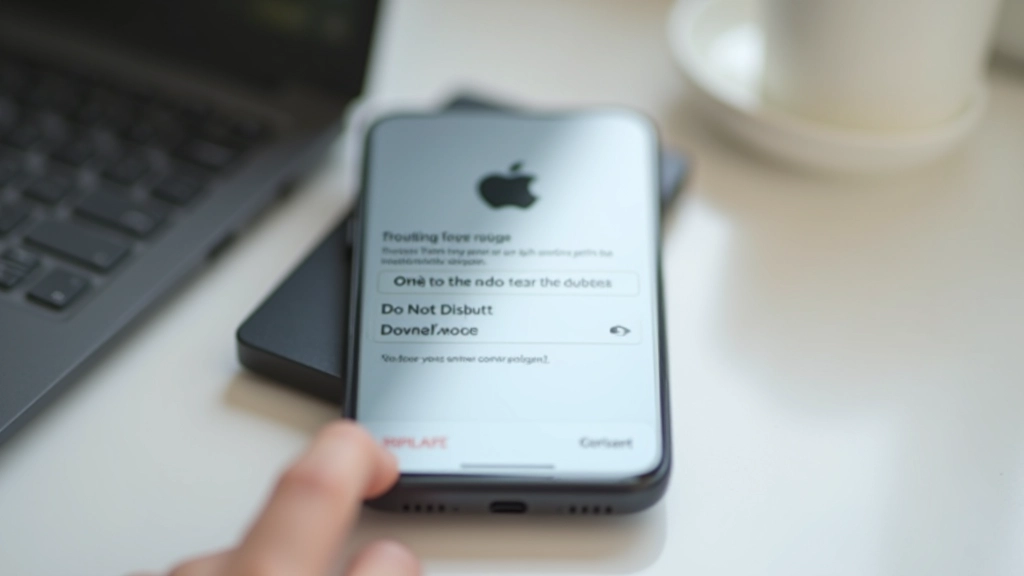 Telemóvel com notificações de trabalho desativadas, ícone de modo não perturbar ativo na tela, ambiente calmo e silencioso